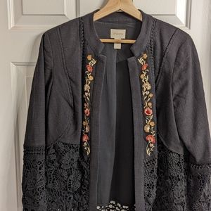 Chicos Embroidered Jacket size 1